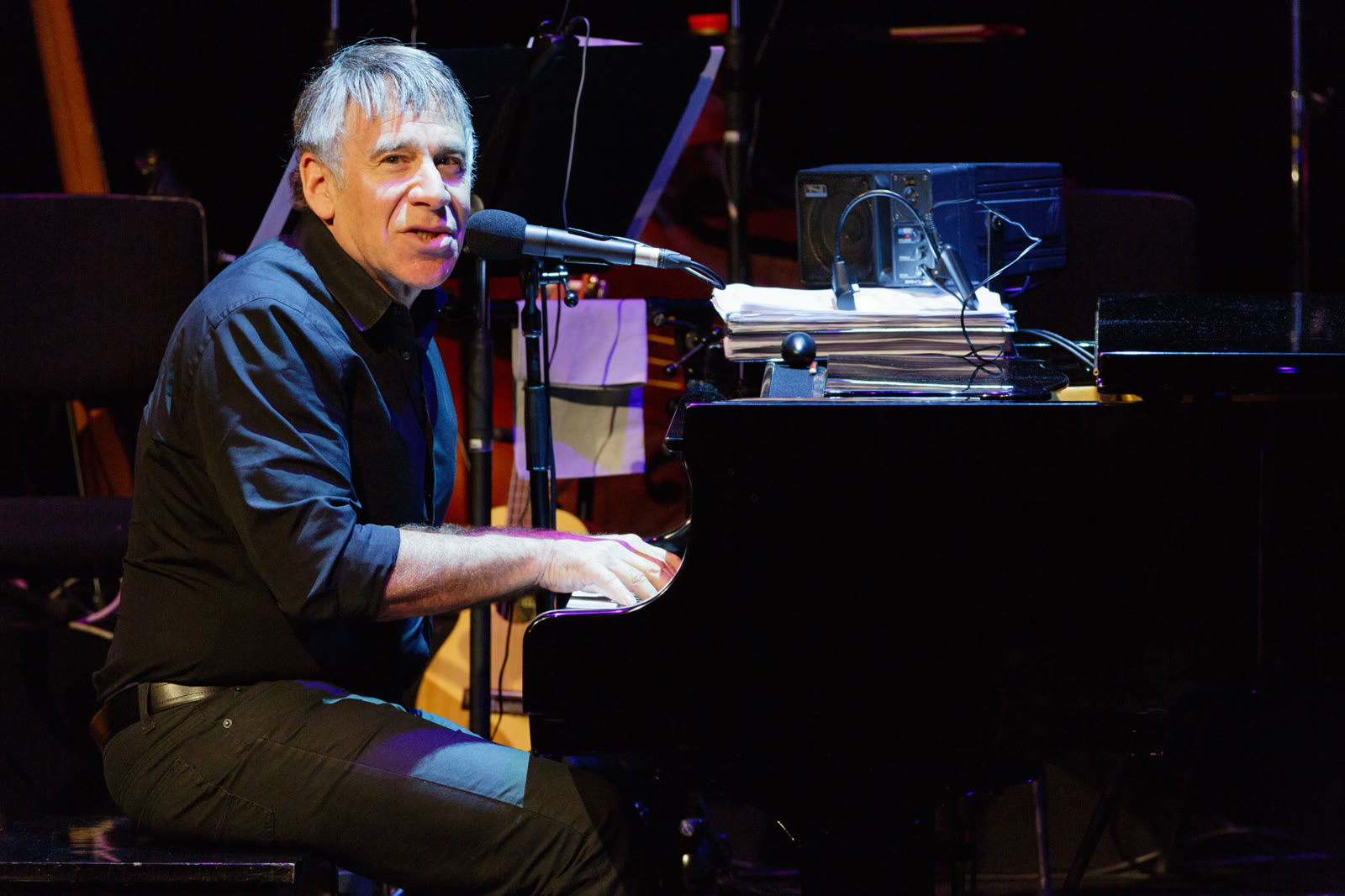 Stephen Schwartz performing at the piano at the Theatre Royal Sydney